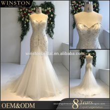 high-quality sweetheart neckline lace appliqued mermaid wedding dress